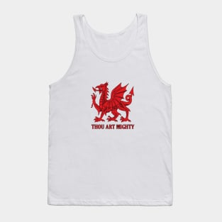 Thou Art Mighty Red Dragon Welsh Rugby Tank Top